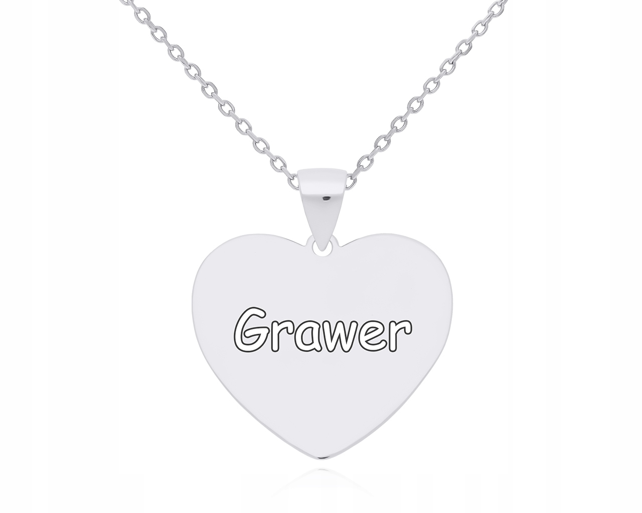 Stříbrný Řetízek Dámské srdce Gravírování Velký náhrdelník délka 55 cm ryzost 925