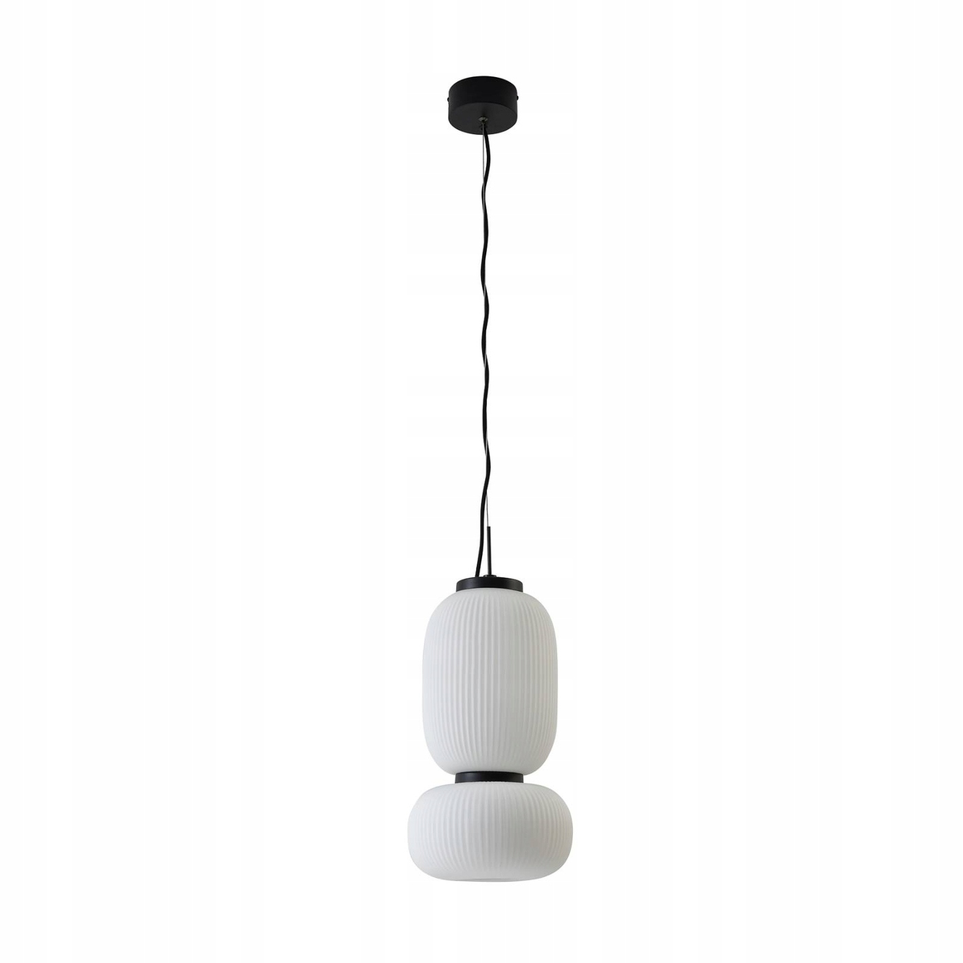 Lucande Lampa wisząca Led Lucya, 2-punktowa, szkło, biały, 43 cm