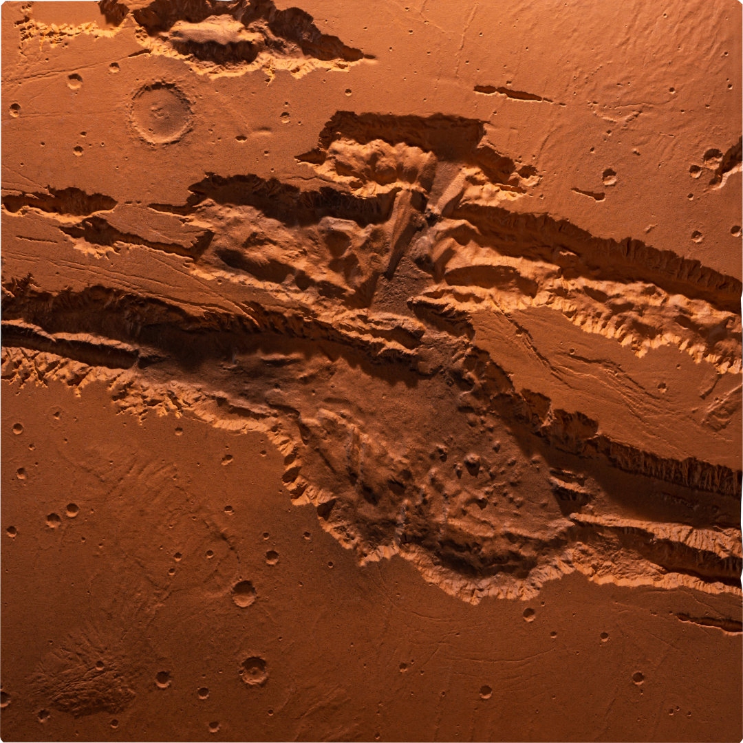 Spacecrafting Valles Marineris Stredový panel 30 cm x 30 cm Odliatok Mars