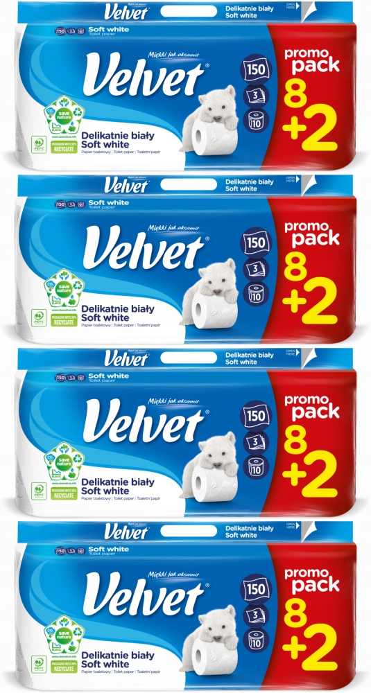 

Velvet papier toaletowy Delikatnie Biały 40 rolek
