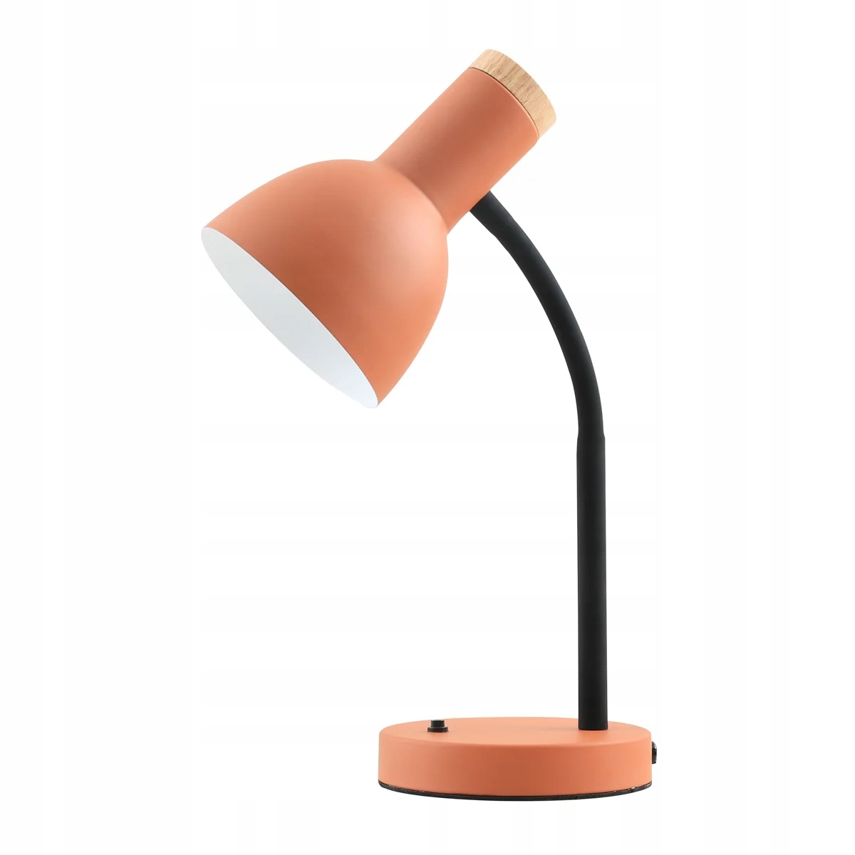 Oranžová stolní lampa s dřevem E27 5W, stmívatelná Italux Senza
