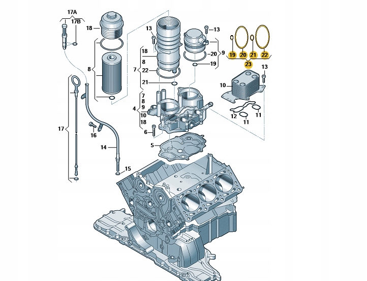 

Zestaw Uszczelek Filtr Oleju Audi A4 A5 057198405B