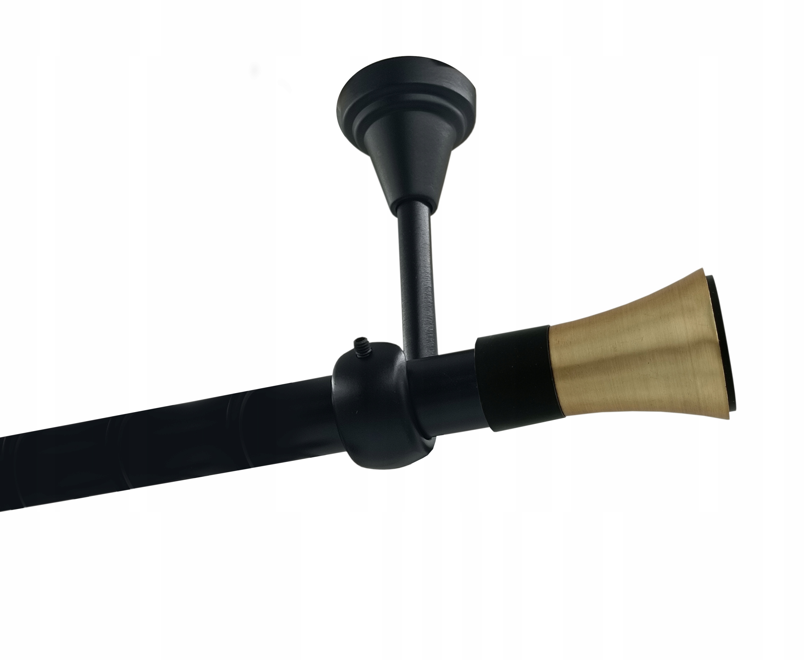 Jednoduchá garnýž Metal Strop 19mm Černý Mat 200cm Trapez Bez Koleček