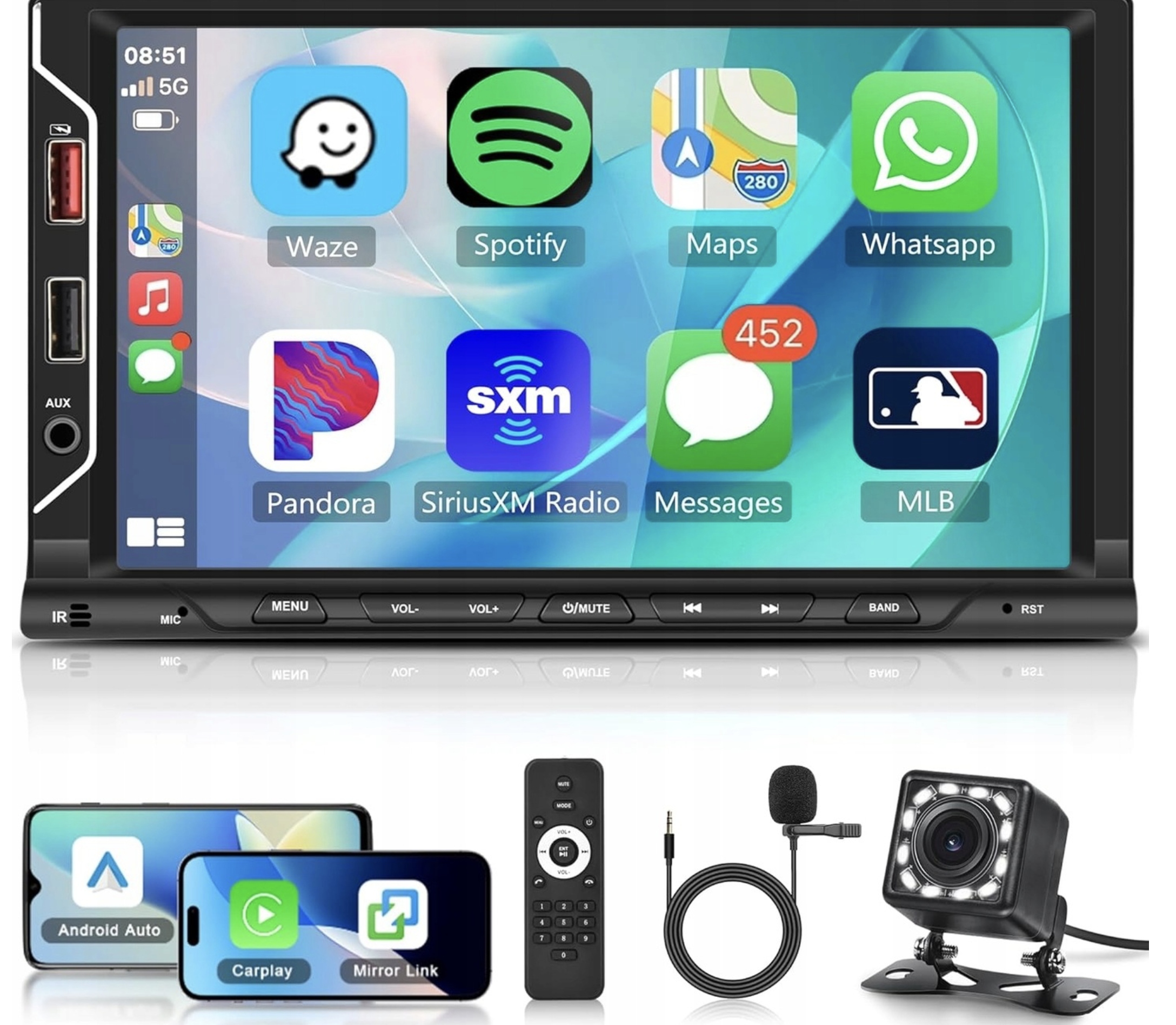 Generic 7-palcový Car Stereo Multifunkčný zvuk a video s Bluetooth
