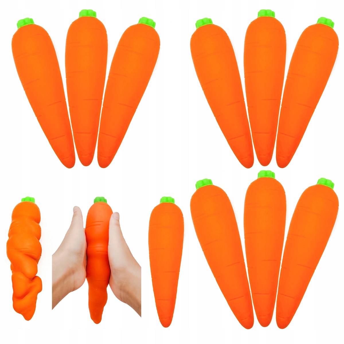 12x GNIOTEK MARCHEWKA PIASKOWA ANTYSTRESOWA SENSORYCZNA WARZYWA PRANK ŻART