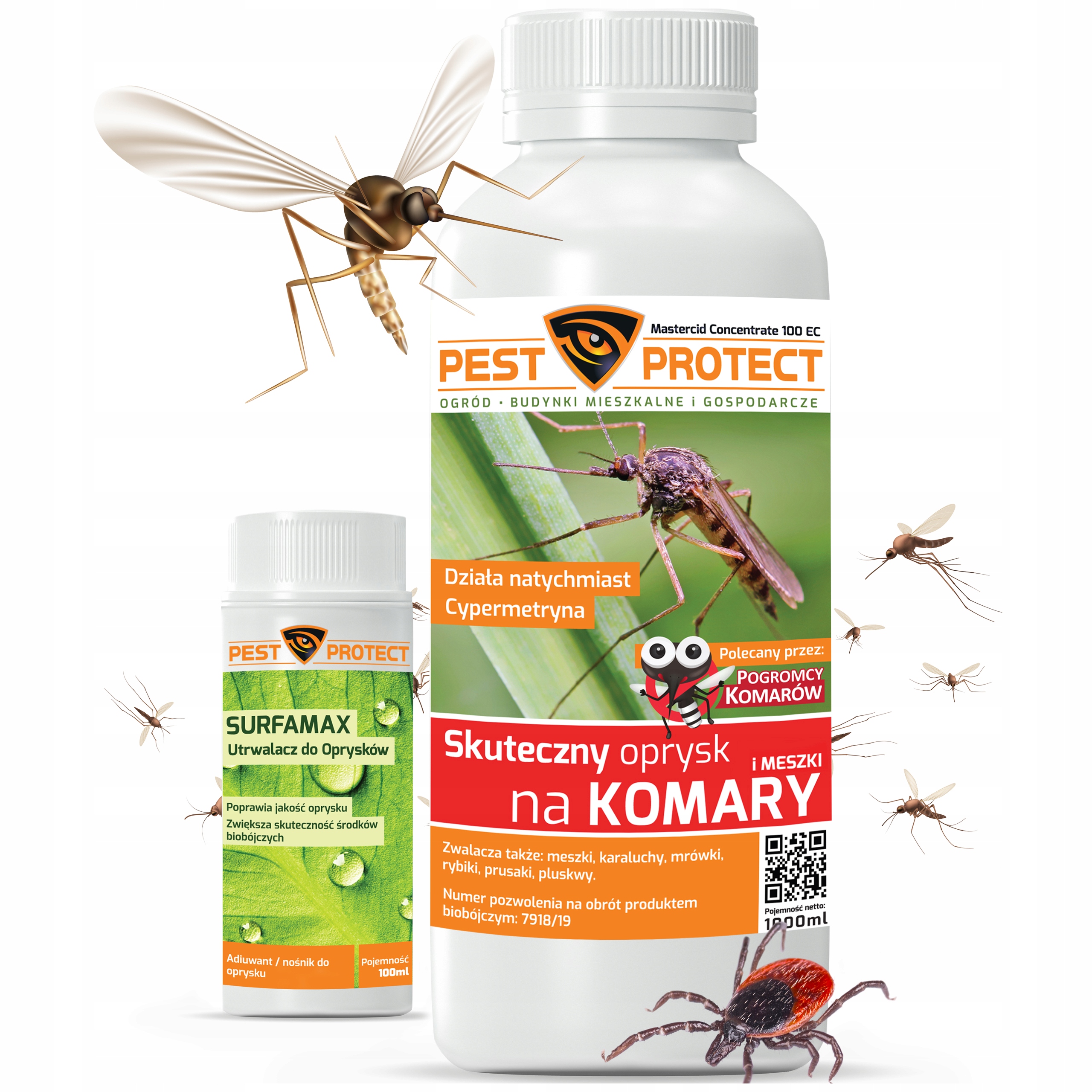 Mocny Oprysk Na Komary Kleszcze Meszki Do Ogrodu Koncentrat 1L Utrwalacz