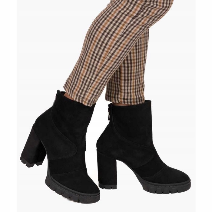 Kožené Kotníkové Boty Na Podpatku 10 CM Optimo 37