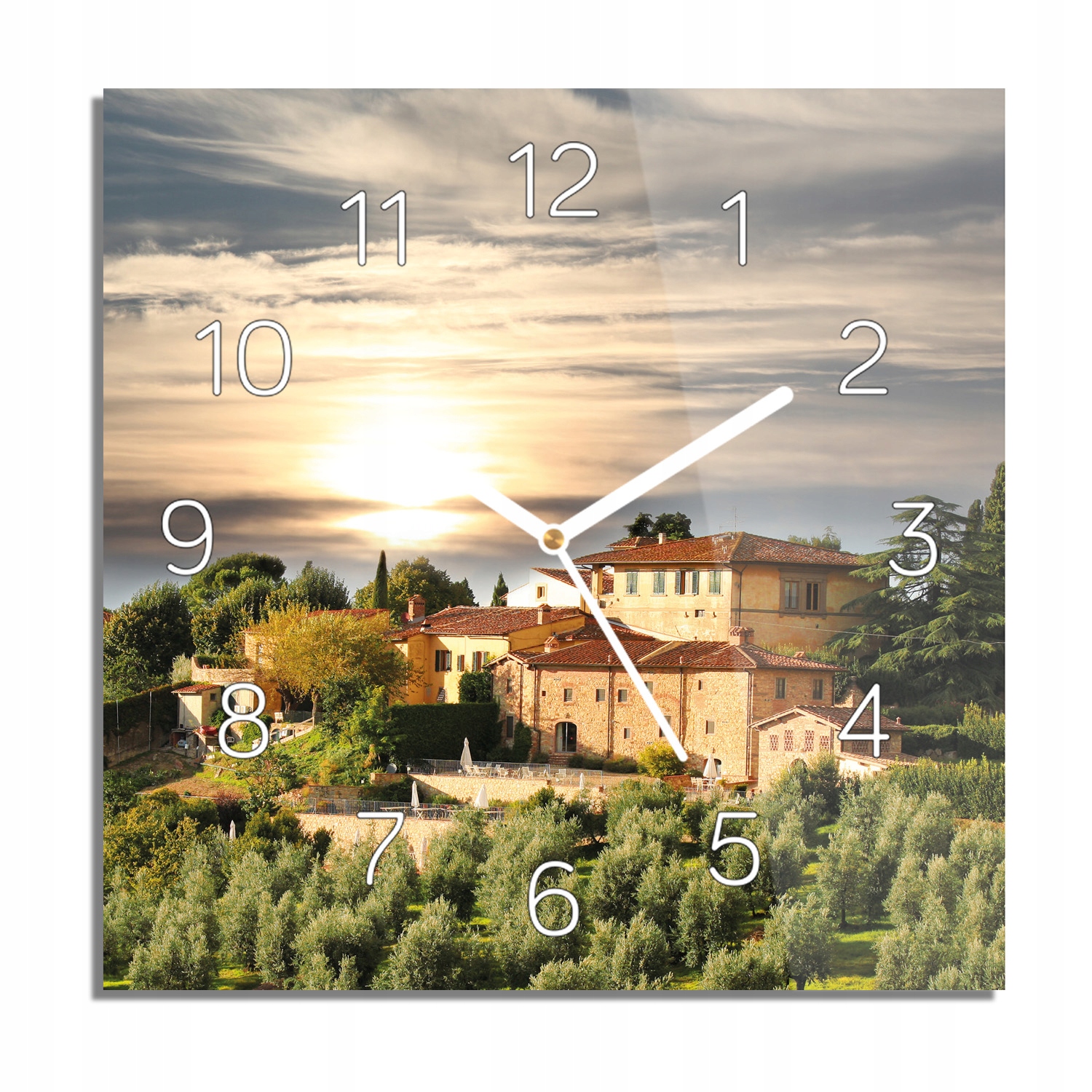 

Willa Toskania pole zegar na szkle do kuchni 30x30