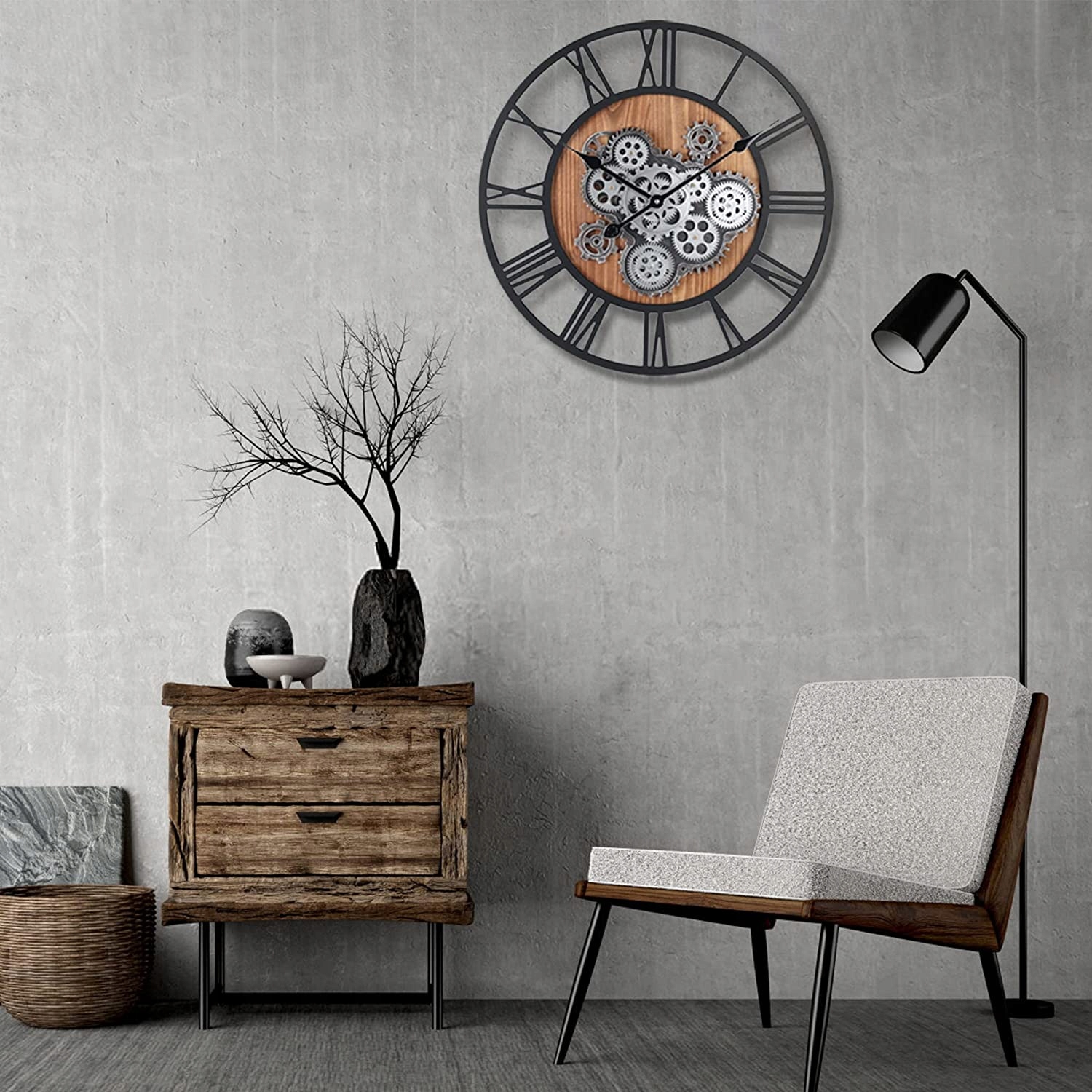 Zegar ścienny lafocuse czarny motyw rowerowy 57cm B183 Linia Lafocuse zegar z ruchomymi zębatkami \