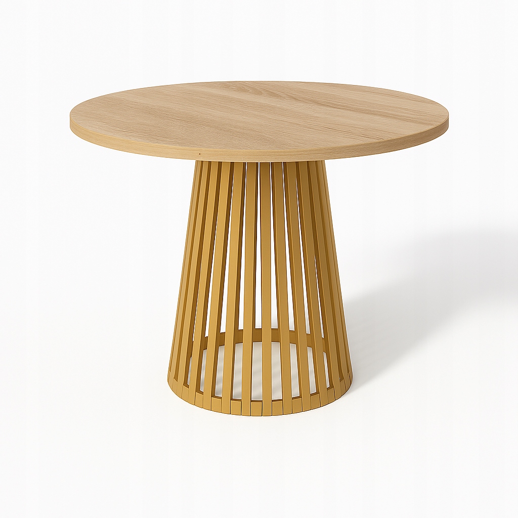 Stůl na kovové noze, kulatý stůl Dub Sonoma 110 cm, kancelářský stůl Loft