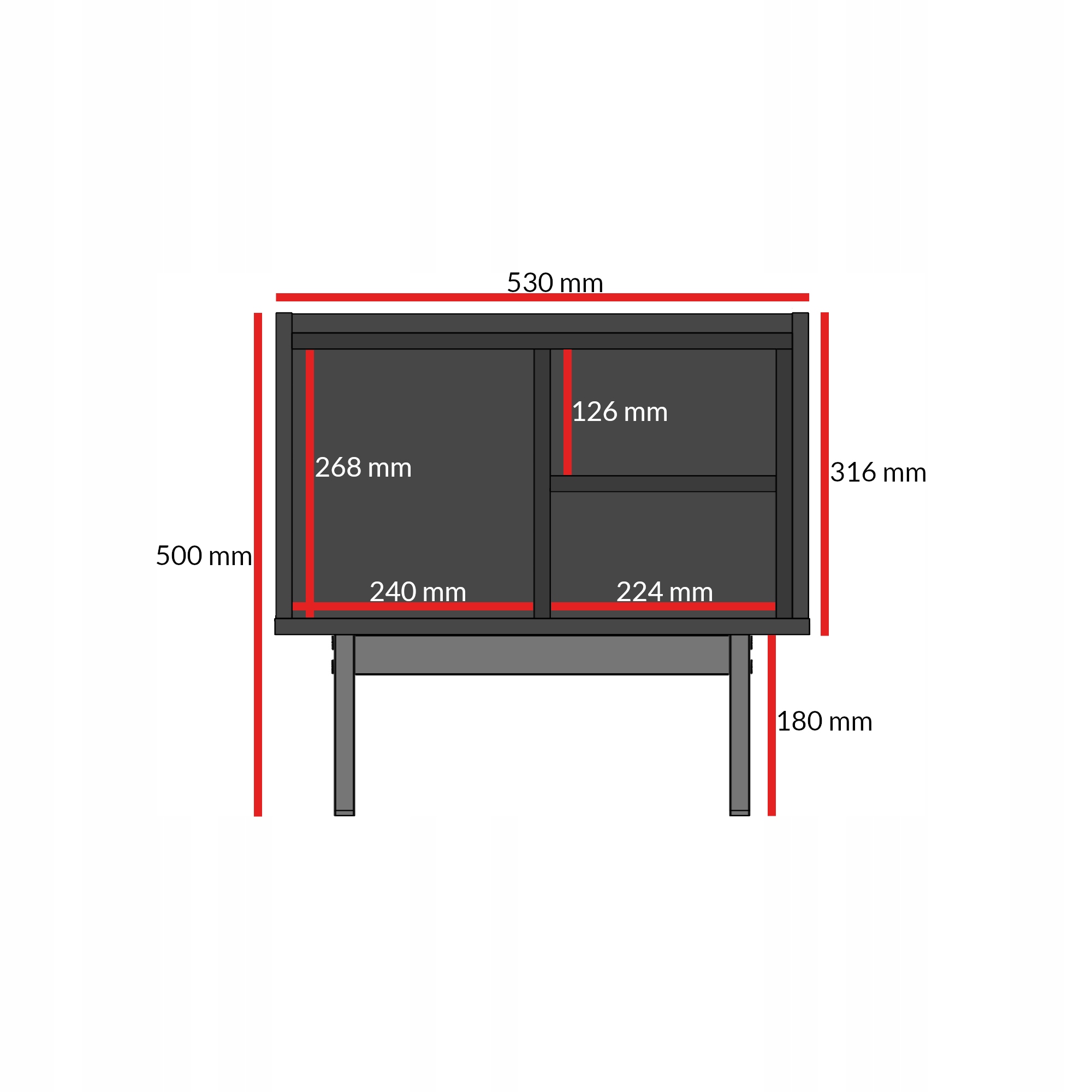 Szafka nocna lewostronna Noel 50 Kaszmir / Czarna