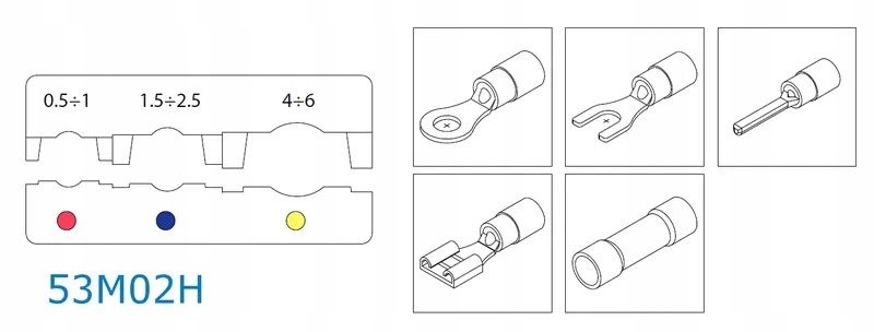 Szczypce do zaciskania równoległe do końcówek izolowanych 0.5-6mm2