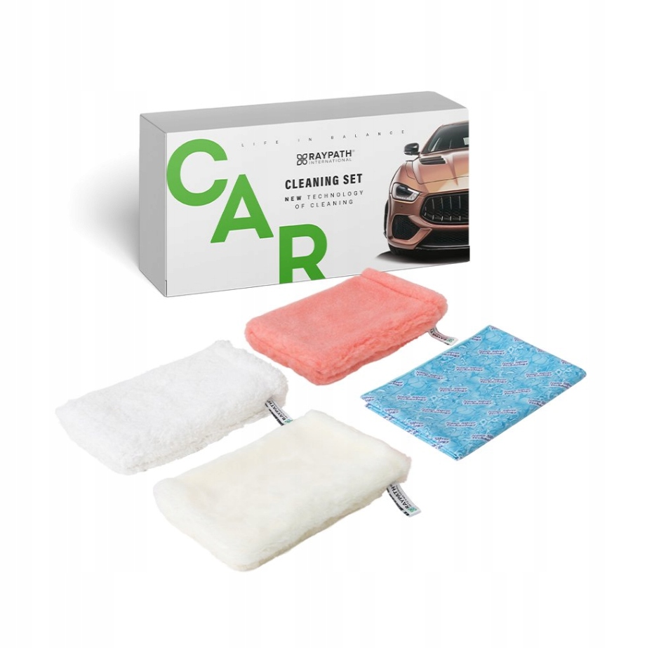 Levně Raypath Sada do auta 3x Rukavice čistič