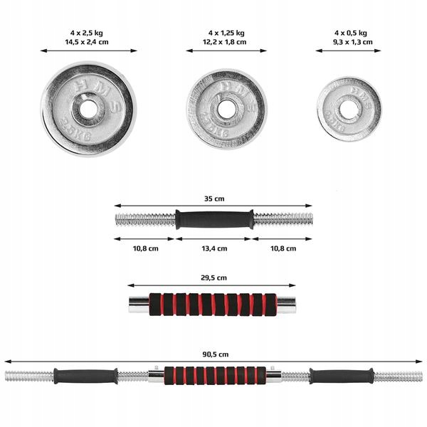 HANTELKI chromowana STAL obciążenie regulowan 2x10 Model STCT21