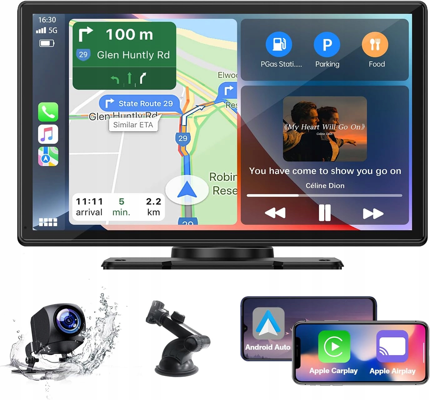 Eyetoo CarPlay & Android Auto autorádio, 9-palcové, prenosné