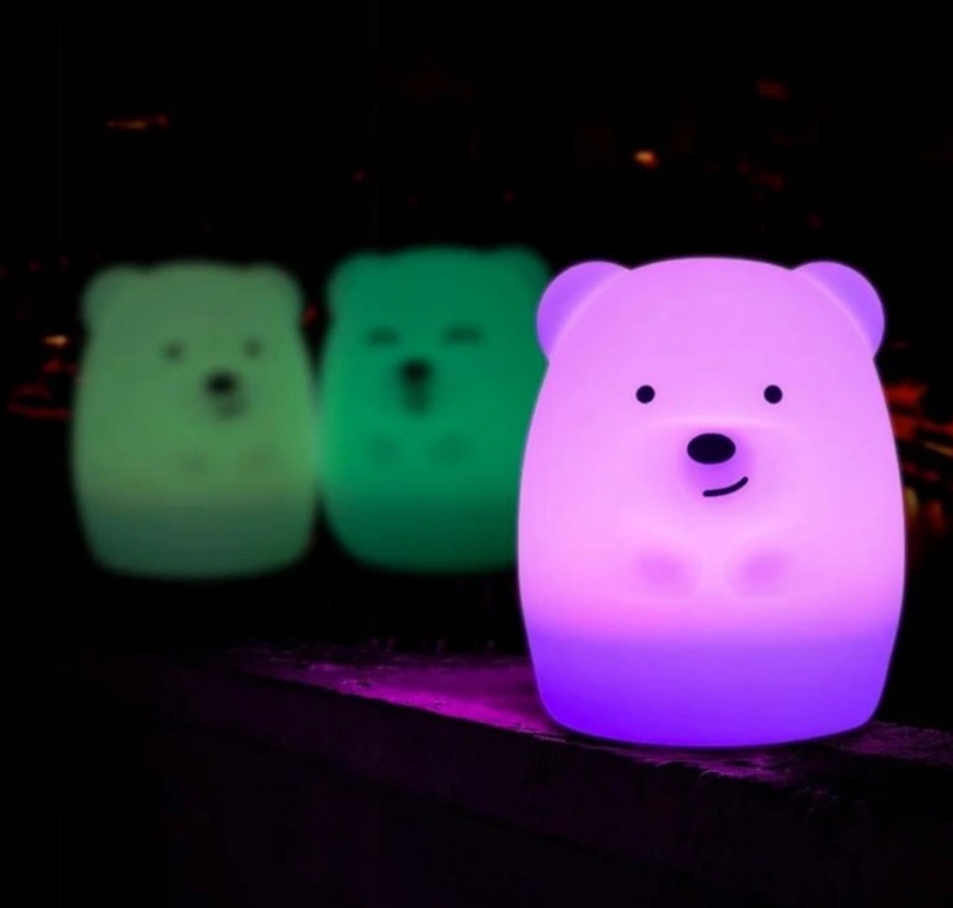 Lampka nocna 3D LED MIŚ Nite Pets silikon + PILOT Zasilanie sieciowe
