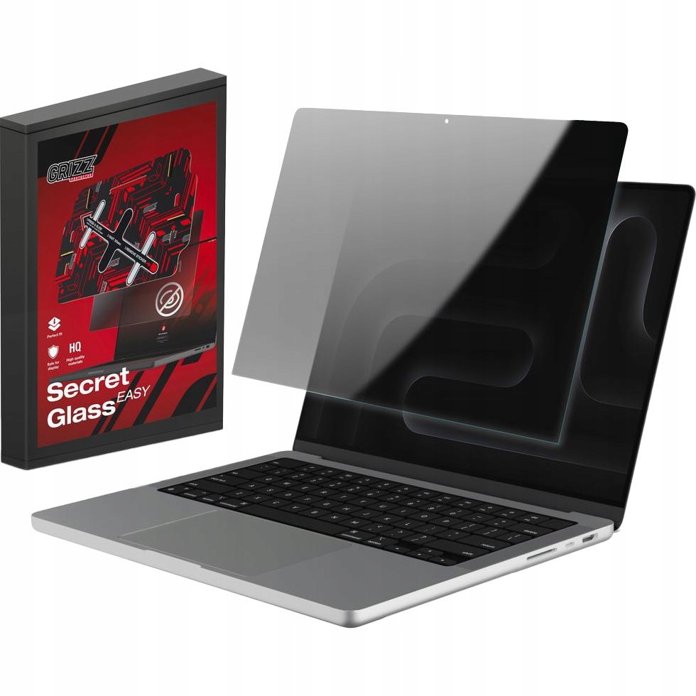 Szkło prywatyzujące do MacBook Pro 14" 2023, Grizz, mocna sekretna szybka