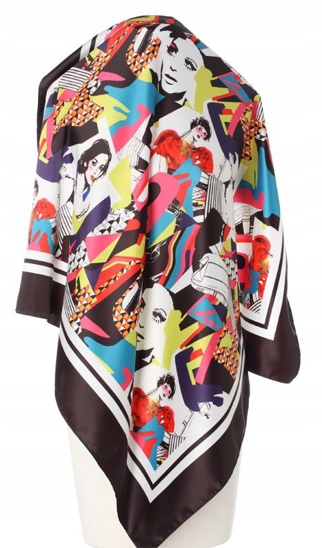 czarna Apaszka Chusta TWIGGY POP ART cudowna Model art