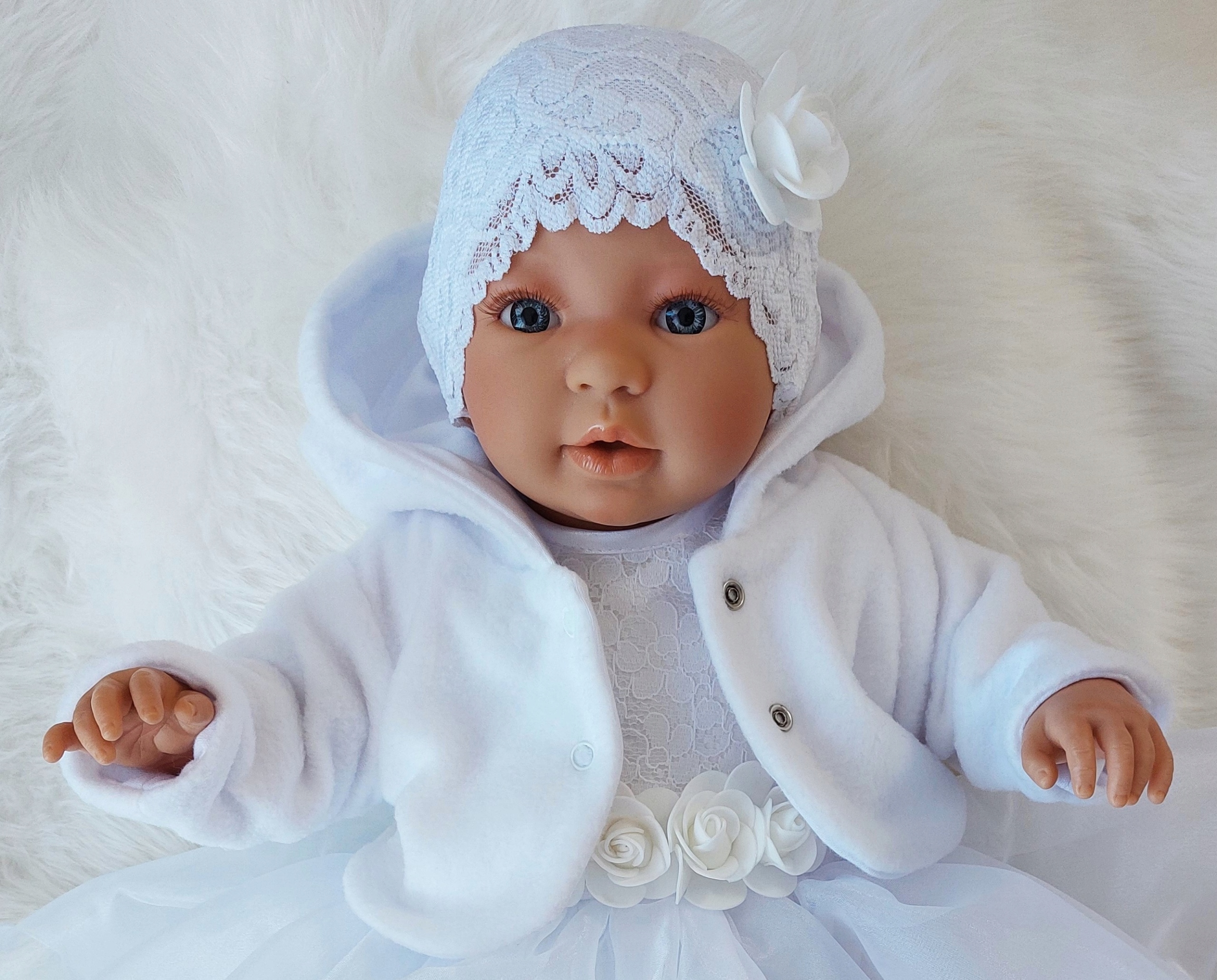 BOLERKO DO CHRZTU POLAROWE BIAŁE EMILKA R.74 Rozmiar 74