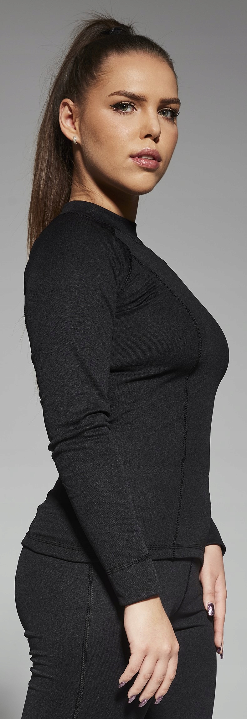 KOSZULKA TERMOAKTYWNA DAMSKA DŁUGI RĘKAW OCIEPLANA PODKOSZULEK POLSKA r. M Kolekcja Podkoszulka termiczna