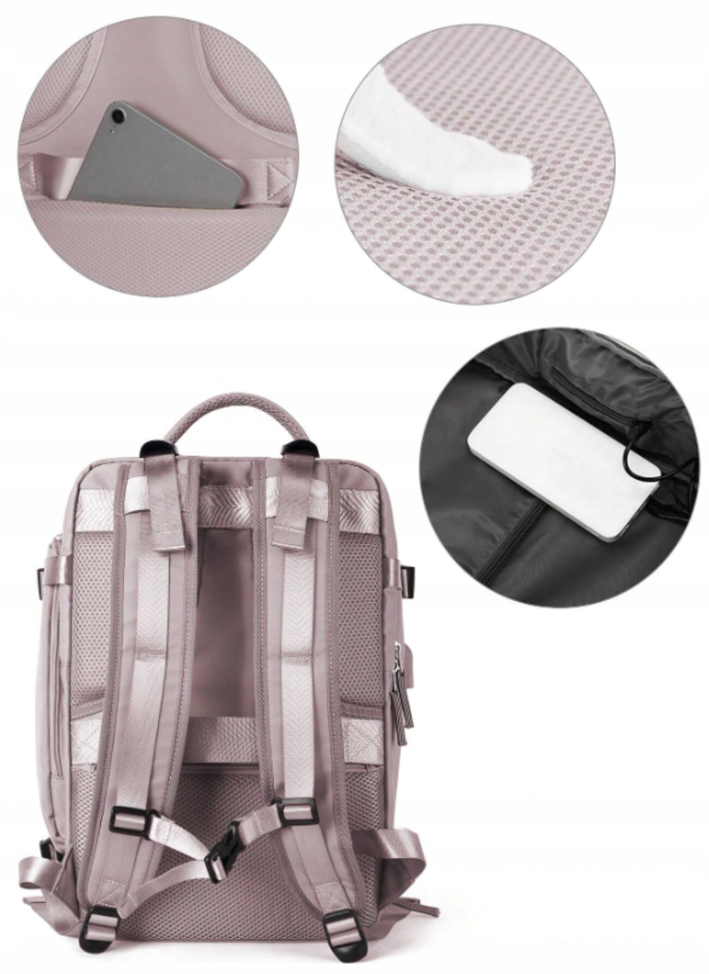 Plecak Bagaż Podręczny do Samolotu 45x30x20 Wizzair Ryanair USB Premium Model Podróżny