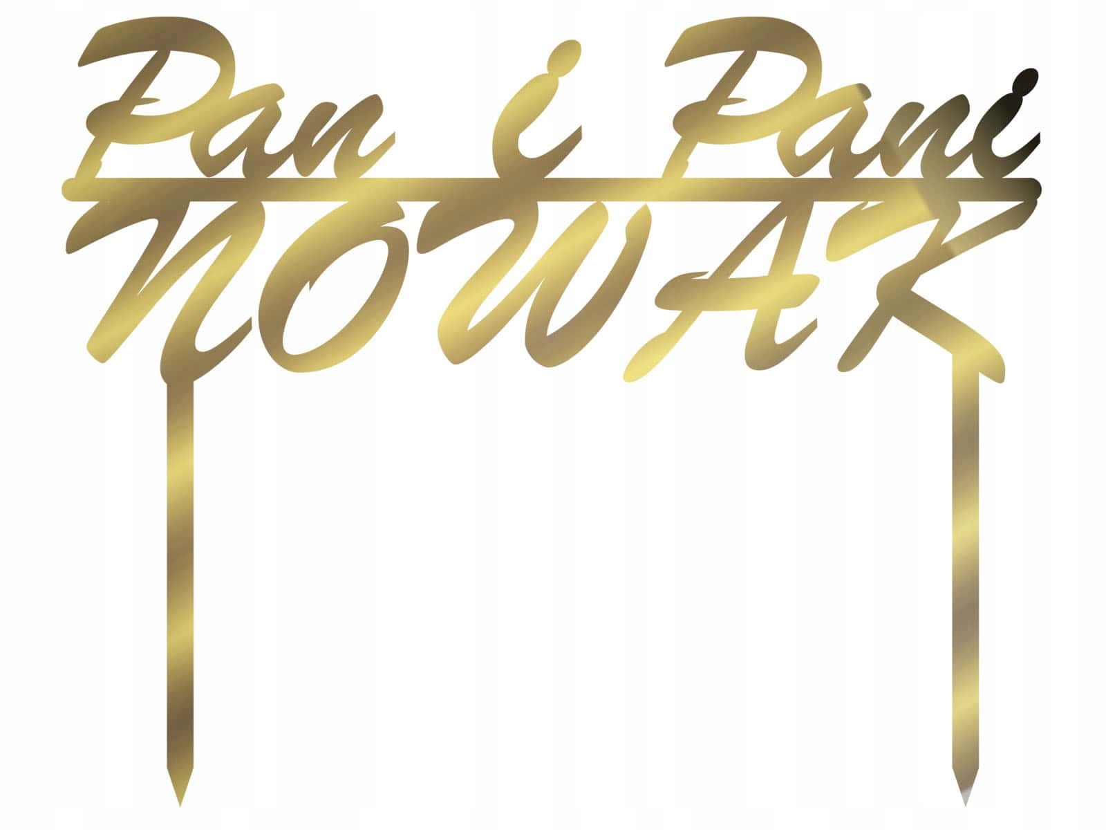 

Topper na tort Młoda Para złoty 22,5cm 1szt Wesele