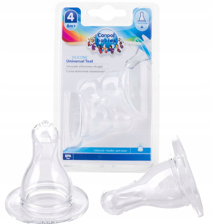 CANPOL SMOCZEK DO BUTELKI WĄSKI KASZKA SILIKON 6m+