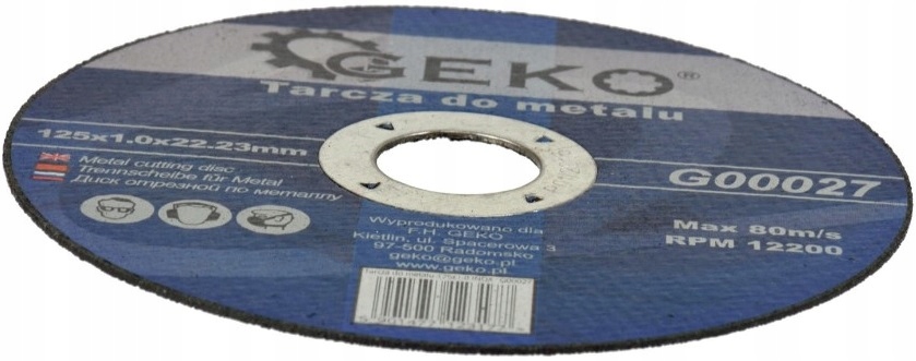 TARCZA DO CIĘCIA STALI METALU 125x1,0 GEKO Marka Geko