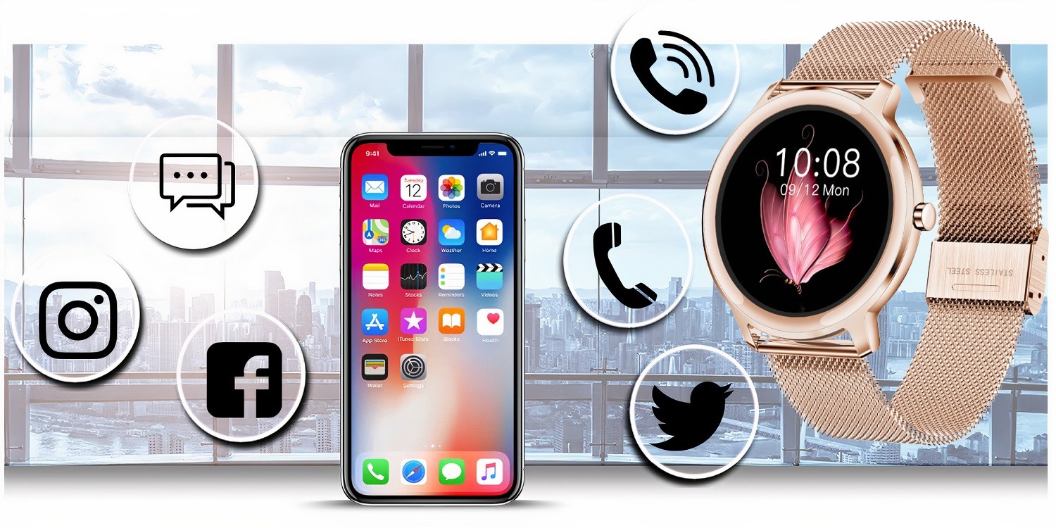 SMARTWATCH DAMSKI RUBICON KROKI CIŚNIENIE + GRAWER Kompatybilność systemowa Android iOS