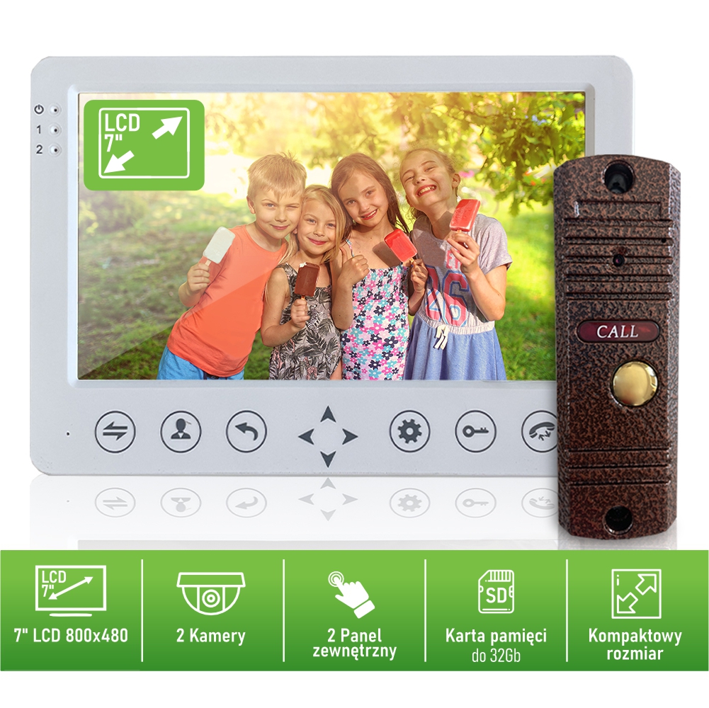 Videodomofonový set Mia VID-7W-SD-42Br 12V Jednozložkový drôtový