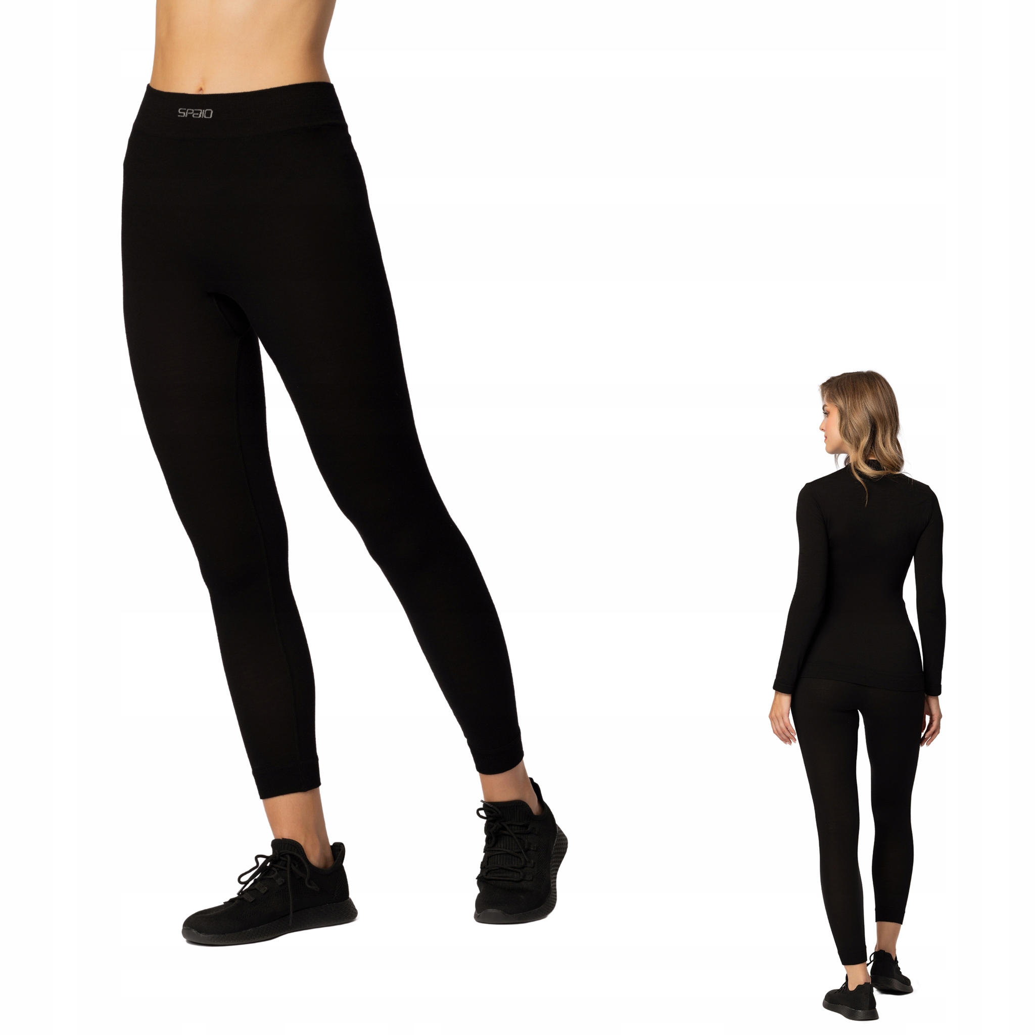 Legíny dámské termoaktivní kalhoty Spaio Merino vlněné černé L