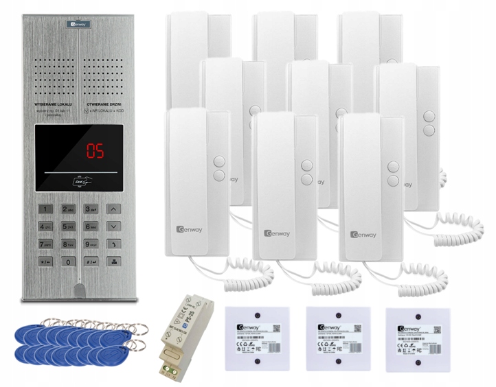 WL-03NL-V2 Zestaw Domofonowy 9 Rodzinny Brelok Kod