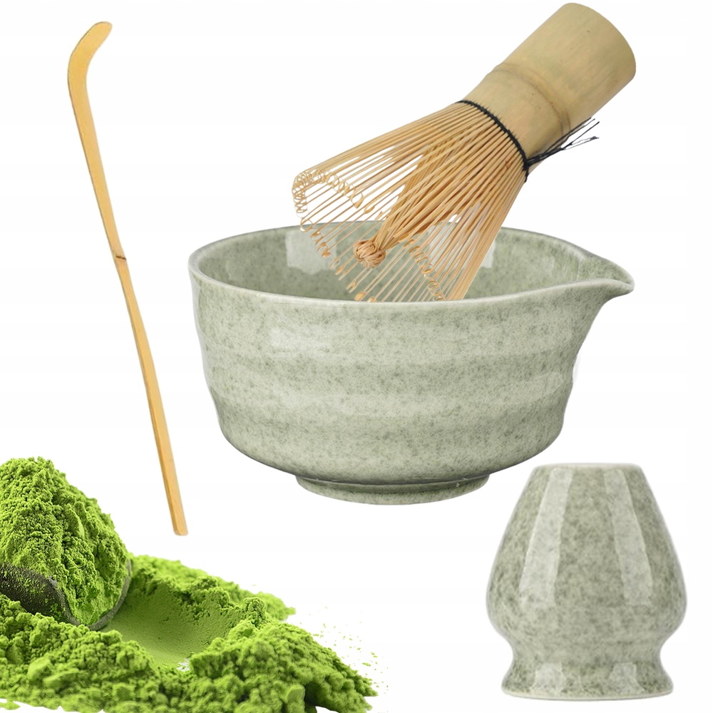 Levně Dárková Sada Na Čaj Matcha Sada Matcha S Metličkou 4KS Zelená