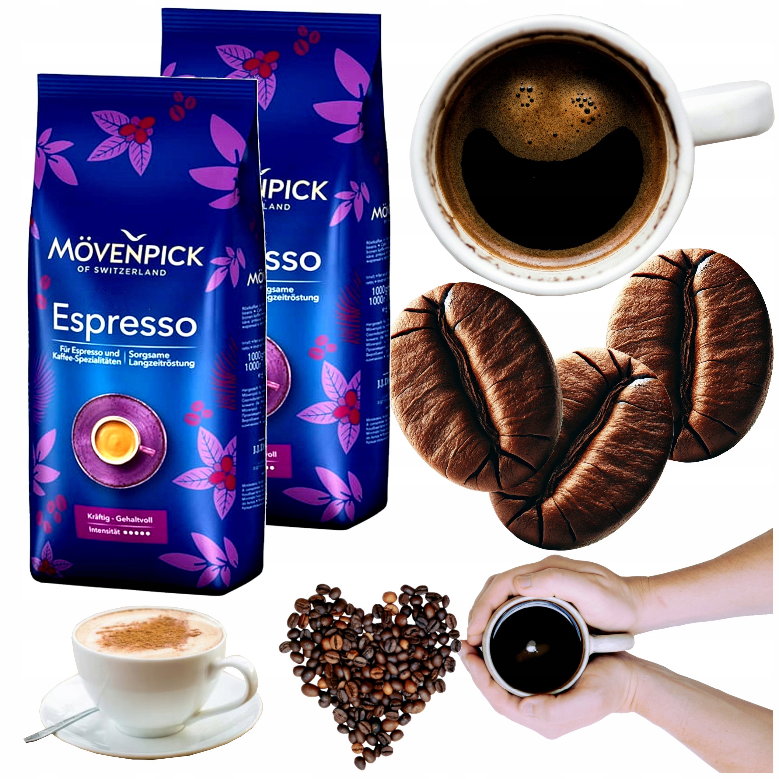 Kawa ziarnista 1kgx2 mieszana Arabica Robusta Movenpick Espresso 2 opak