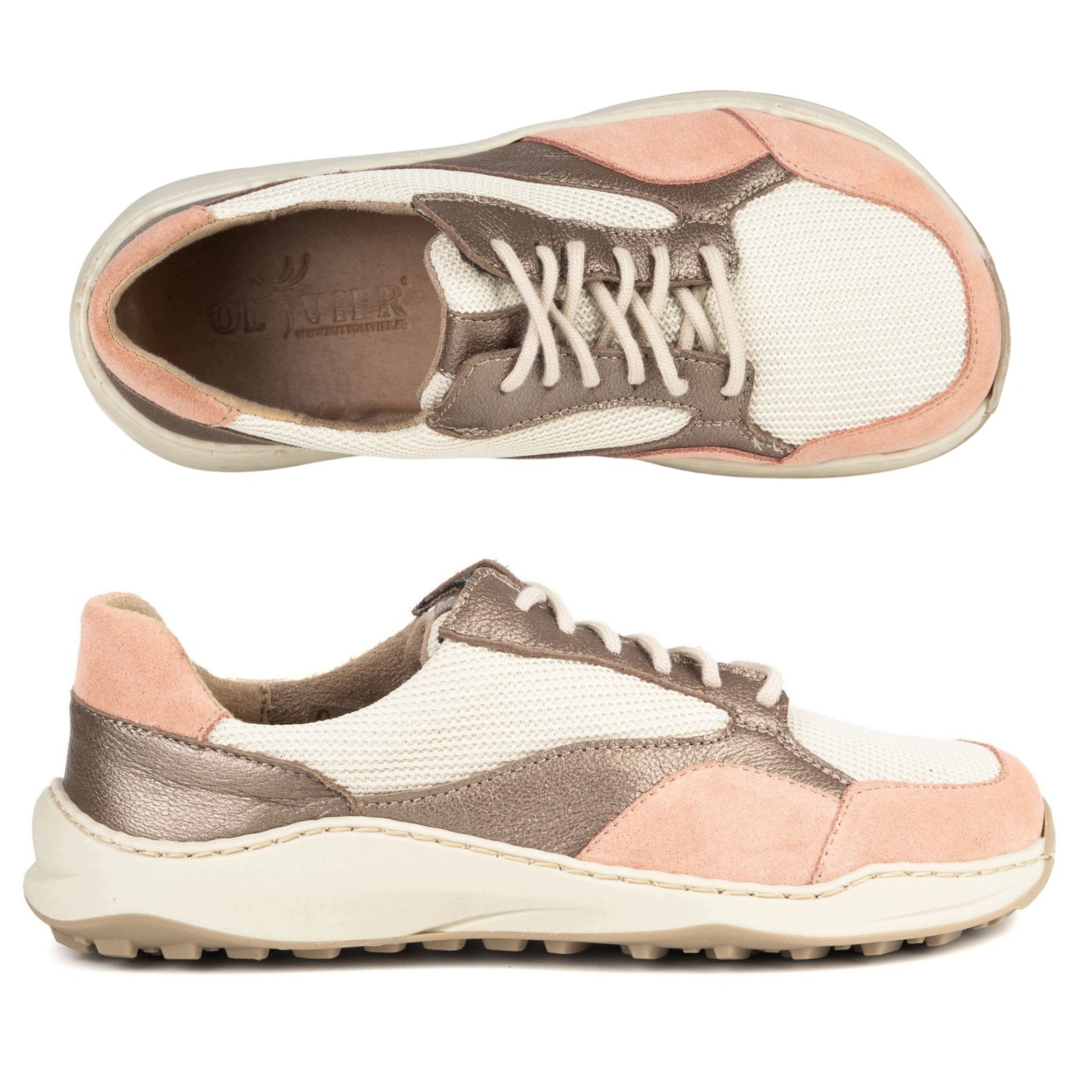 Dámské barefootové boty Urban Trail Sneakers kožené zero drop lososové 43