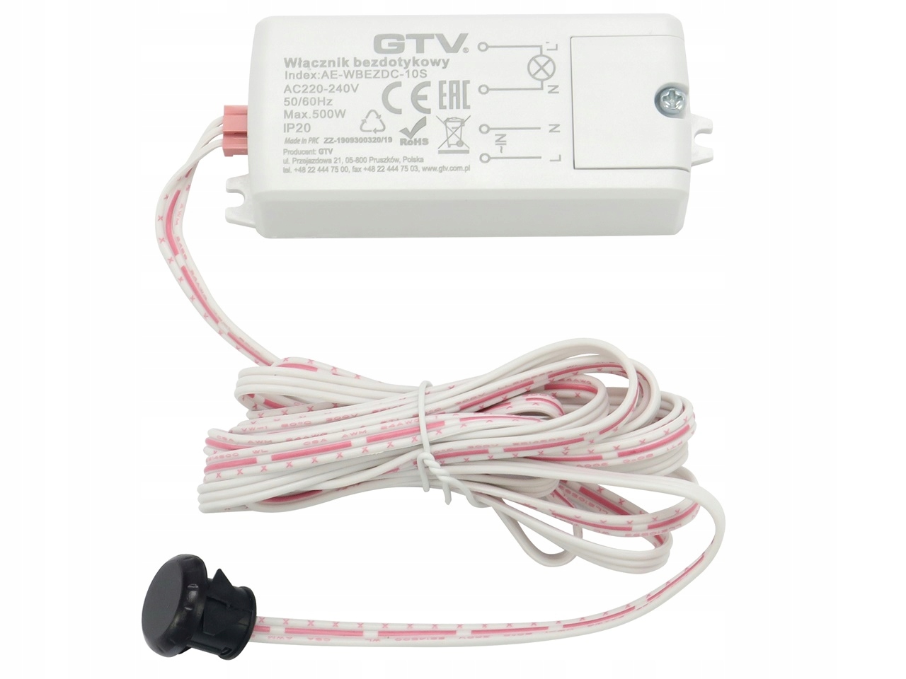

Wyłącznik Włącznik Zbliżeniowy Do Mebli, IR-2 240V