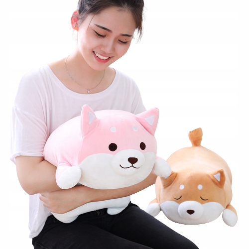 

Piesek Maskotka Shiba Zabawka Różowy Plusz 55 CM