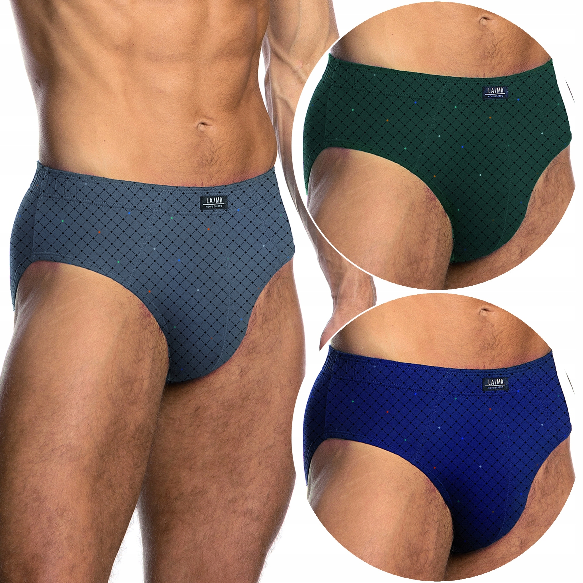 Pánské slipy 100% Bavlna 3-PAK přiléhavé slipy Lama 110/22 4XL
