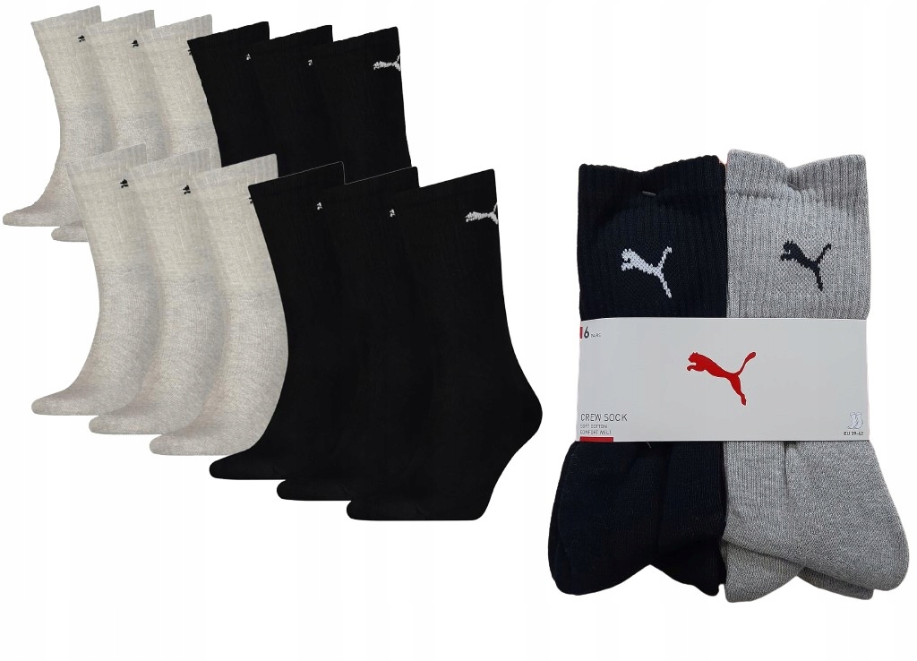 

Skarpety Puma 906656 03 Crew Sock 6 par 43/46