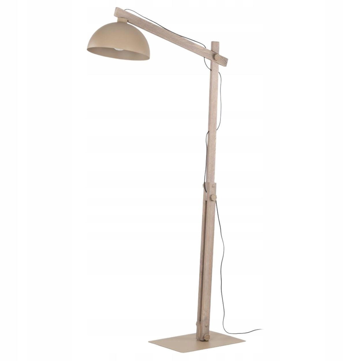 Podlahová Lampa Oslo Sabia Béžová 1XE27, nastaviteľná drevená lampa
