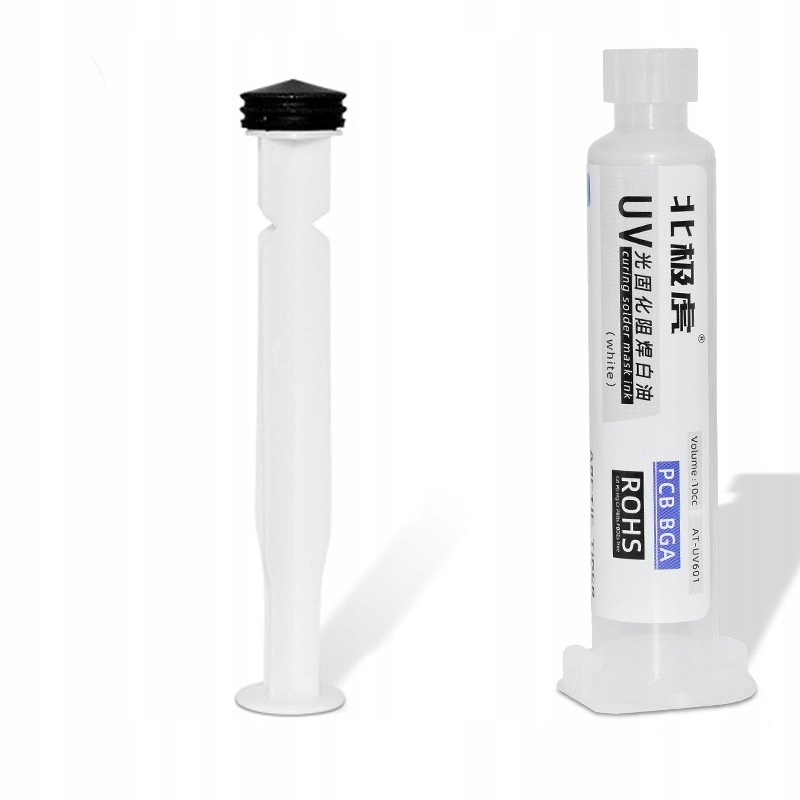 SOLDERMASKA DO PŁYTEK DRUKOWANYCH PCB UV BIAŁA IZOLACJA STRZYKAWKA TŁOCZEK