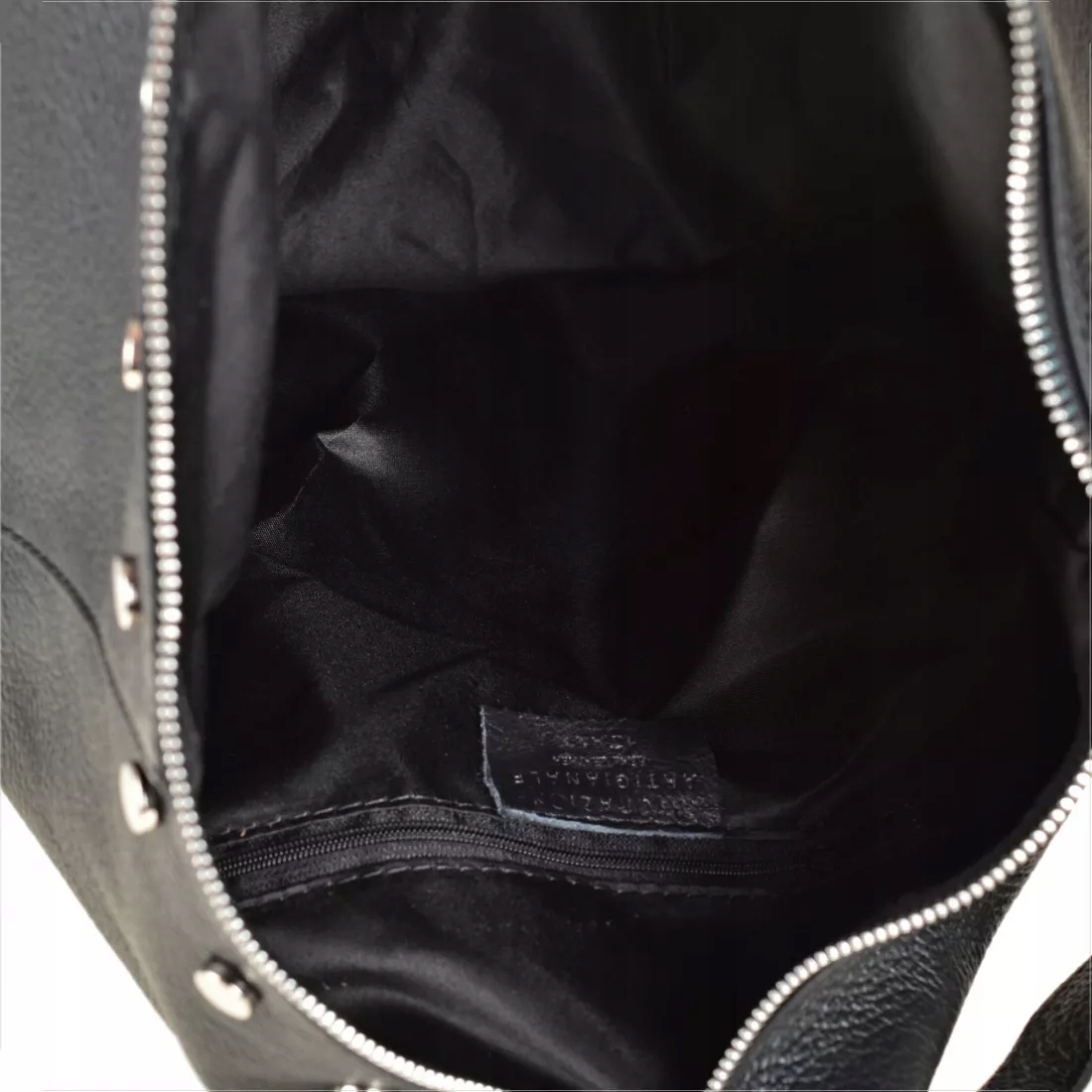 Real Leather plecak Skóra naturalna czarny z Włoch [SKU] Wielkość duża (mieszcząca A4)