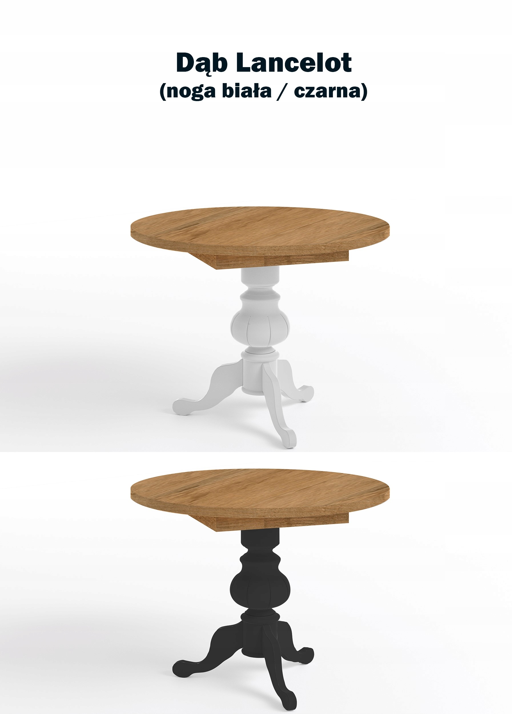 KAROL stół okrągły rozkładany craft złoty jadalnia Kolor blatu dąb craft