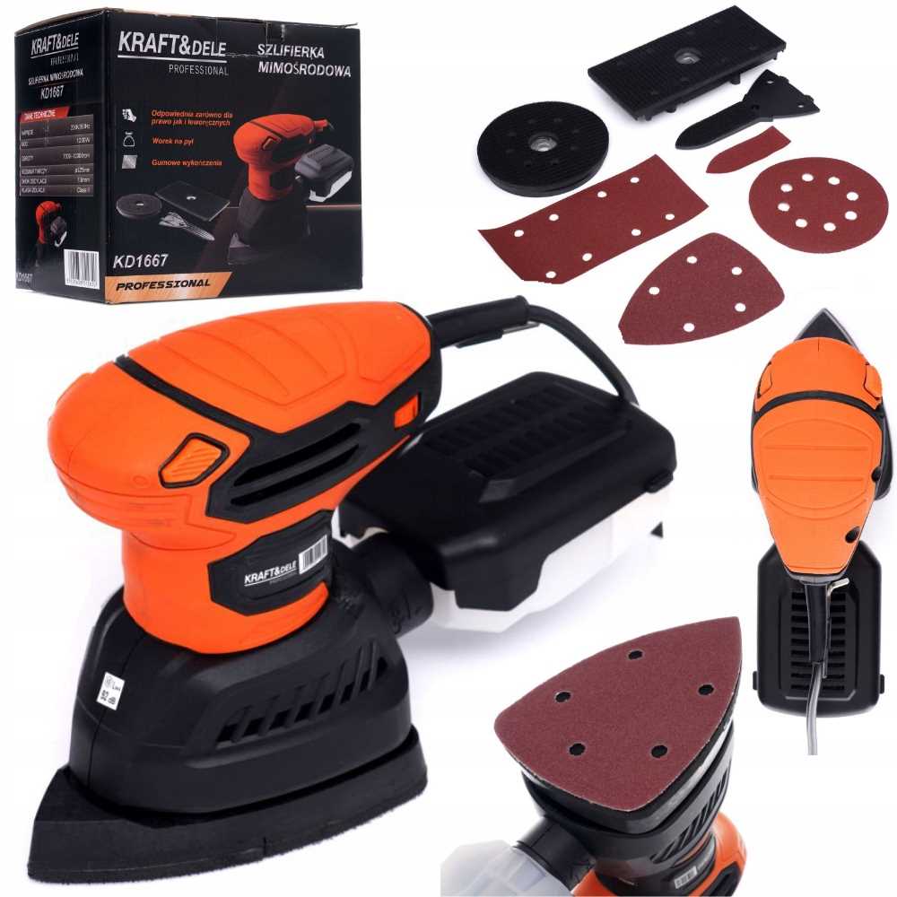Szlifierka Mimośrodowa Kraft&dele KD1667 1200W 125MM Regulacja Obrotów 4W1