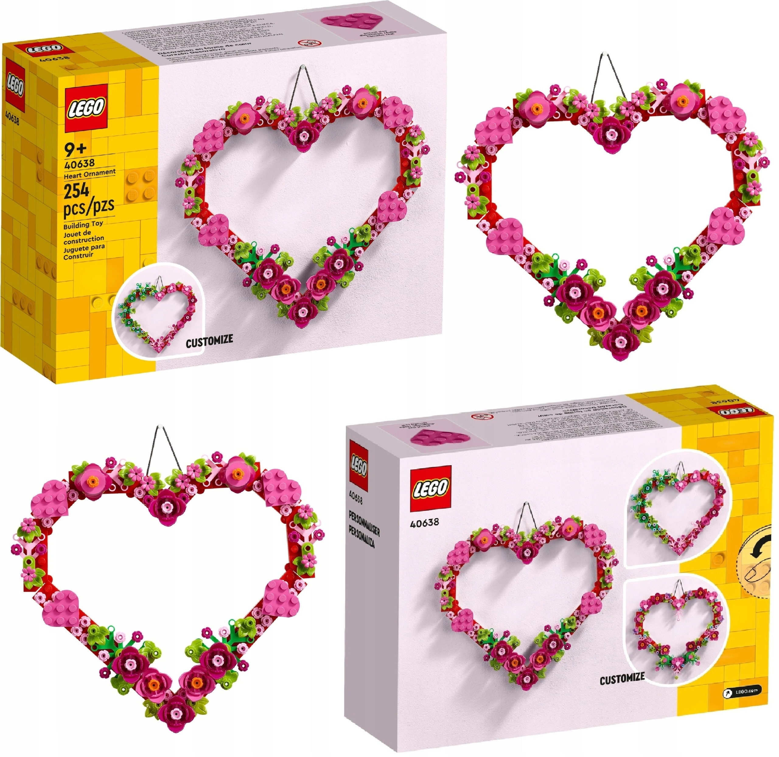 LEGO zestaw WALENTYNKOWY 40638 OZDOBA SERCE PREZENT DLA DZIEWCZYNY + TORBA Marka LEGO