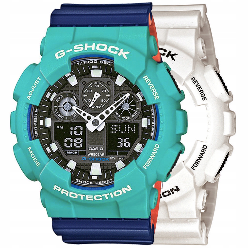 Set G-shock GA-100B-7AER Zelený Modrý