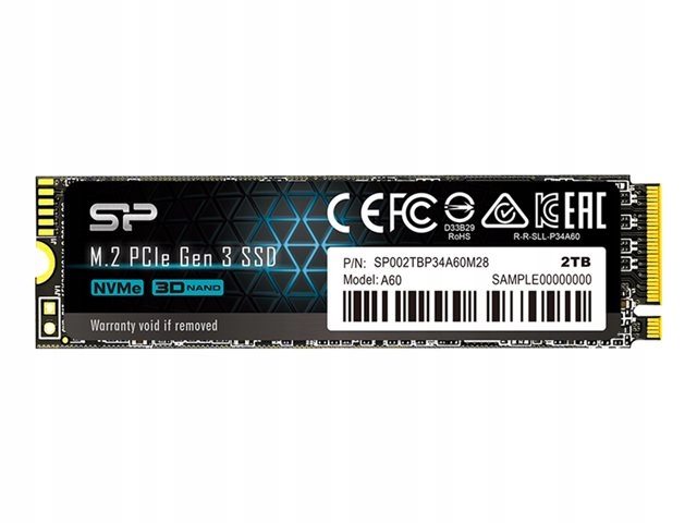 Dysk Ssd Silicon Power P34A60 2TB Pcie M.2 NVMe 2200/1600 MB/s