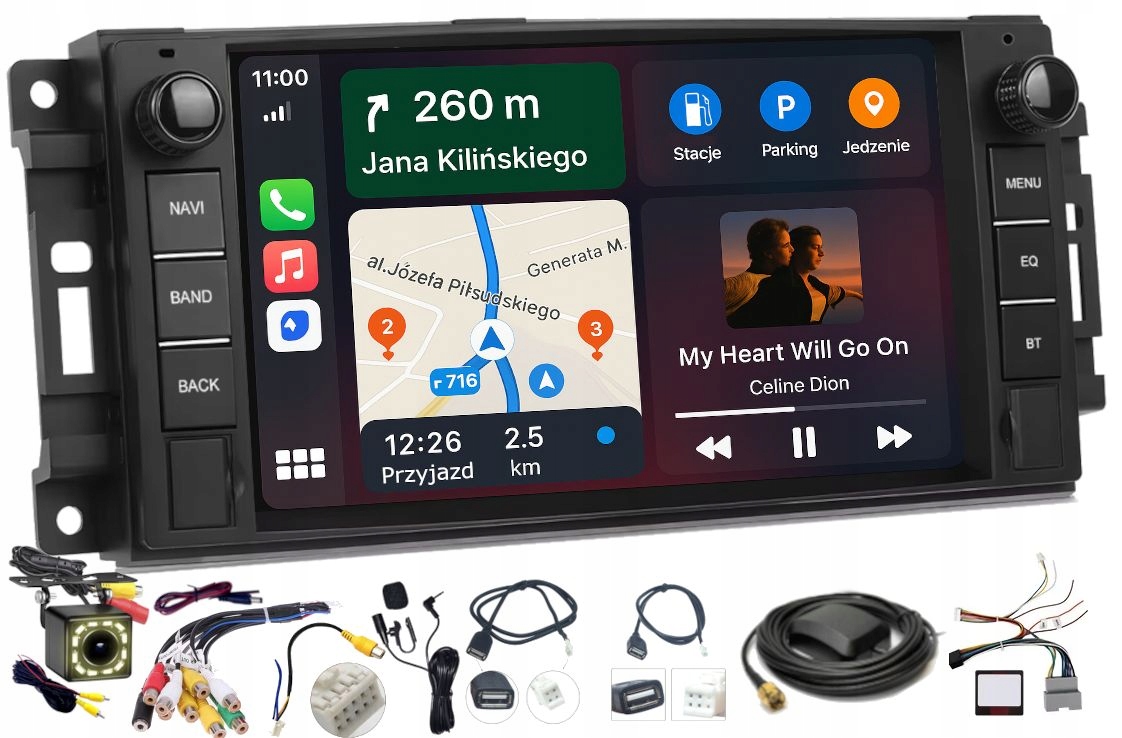 Autorádio Gps Android Jeep Grand Cherokee 2005-2011 Carplay 6GB 128GB Wifi Usb