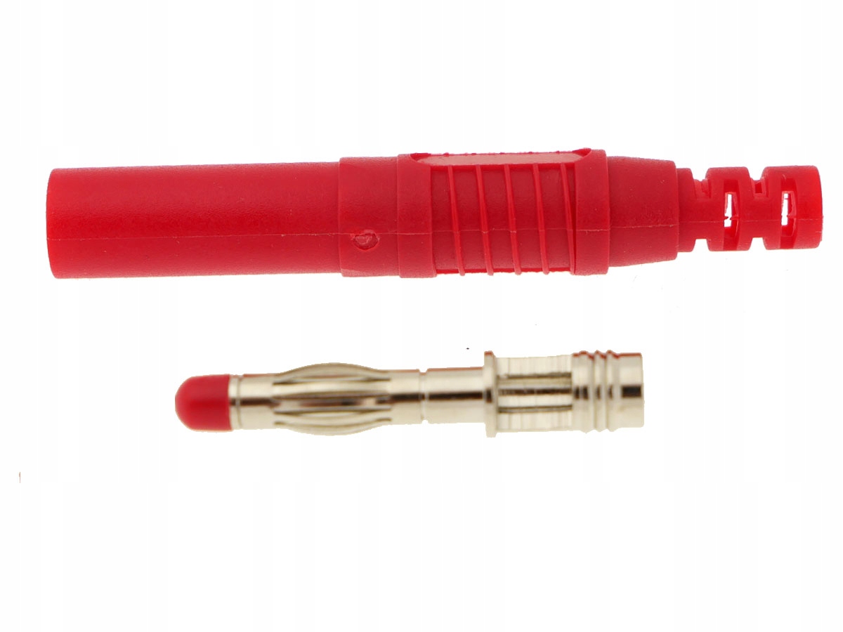 

Wtyk banan 4mm czerwony Amass 32A 1000V 25.503.1