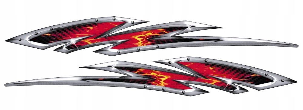 

Pasy imitacja metal płomień naklejka na samochód